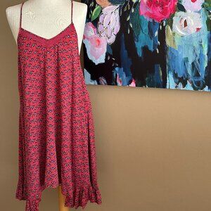 EVEREVE Braeve Midi Floral Boho Sundress with Tassels Size Medium